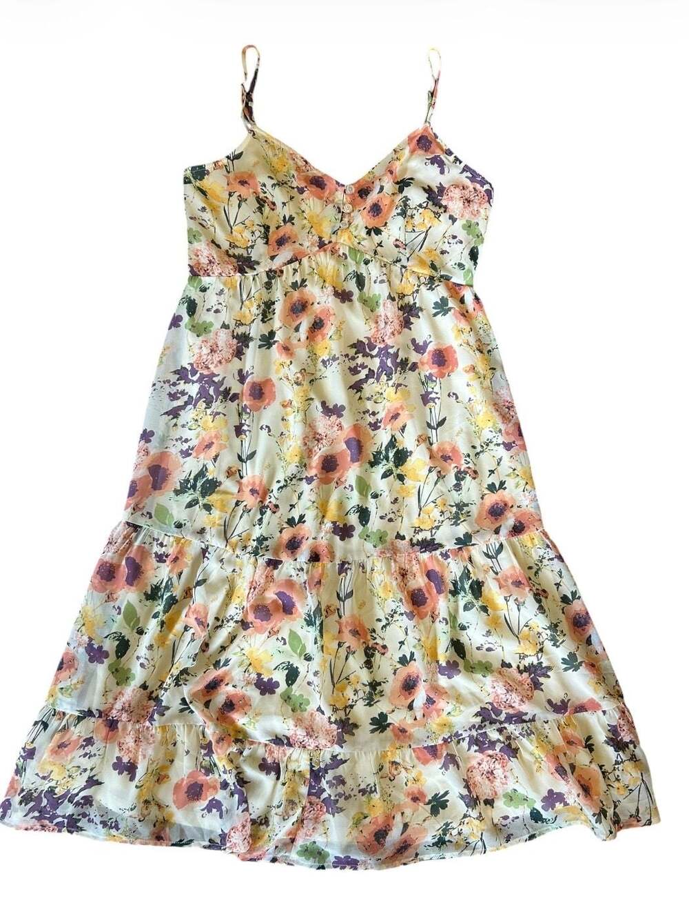 Rokoko Floral Print Spaghetti Strap Midi Dress